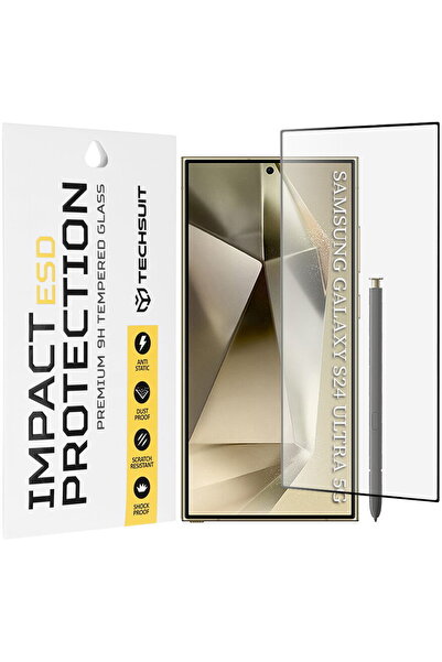 Techsuit Protector de ecran pentru Samsung Galaxy S24 Ultra - Sticlă ESD - Negru