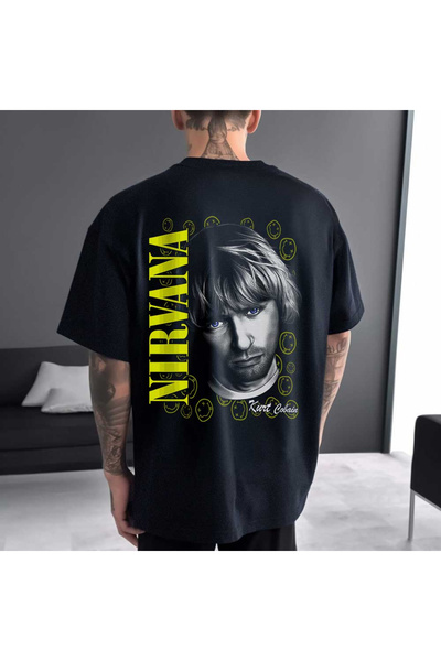 Kartier Tricou Negru Oversize Kurt Cobain