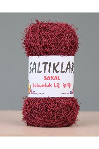 SALTIKLAR Σαπουνοθήκη για γένια με νήμα λινάτσας, χρώμα μπορντό Νο:24, Πολυτε...