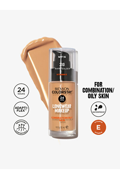 Revlon كريم أساس كولورستاي طويل الأمد للبشرة المختلطة والدهنية، مع عامل حماية...