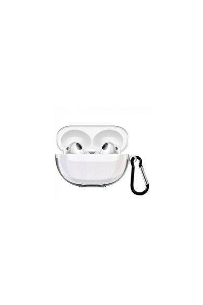 Gpack Huawei Freebuds Pro 4 uyumlu Kılıf Mat Kancalı Silikon SF13 Şeffaf
