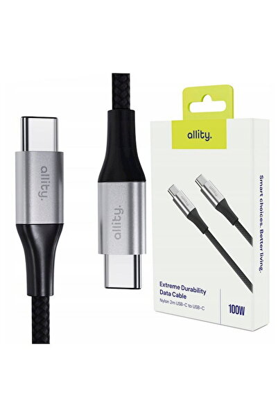 allity Data and Charging Cable AUC-01 USB-C to USB-C 100W 2m Black