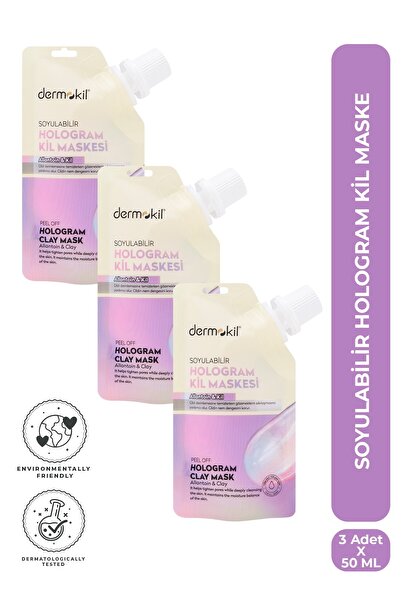 Dermokil Soyulabilir Hologram Kil Maske 50 ml x 3 Adet
