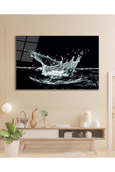 idealizbiz Стъклена маса „Капка вода“, подарък за домашен офис или хол, декор...