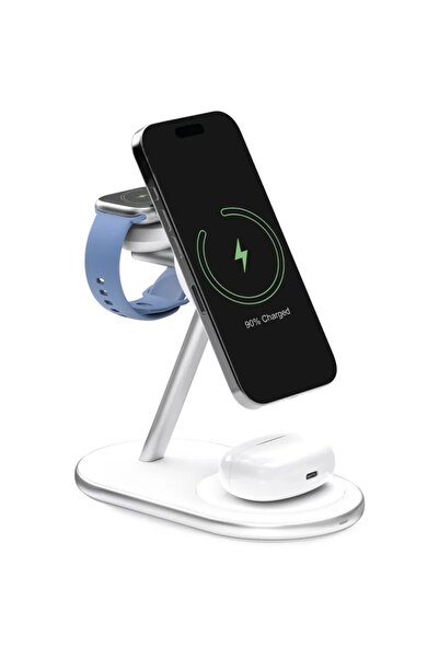 Puro Qi 2 3-in-1 USB-C Compatible with MagSafe 30W White