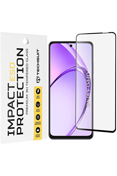 Techsuit Screen Protector for Oppo A40 4G / A60 5G - ESD Glass - Black