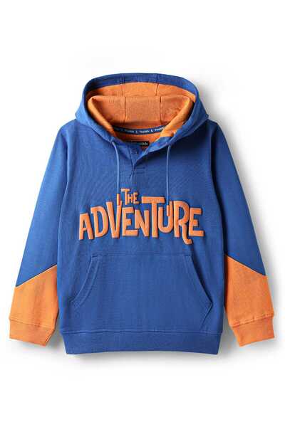 Pine kids Cotton Knit Full Sleeve Cut & Sew Hooded Sweatshirt Adventure Kanga...