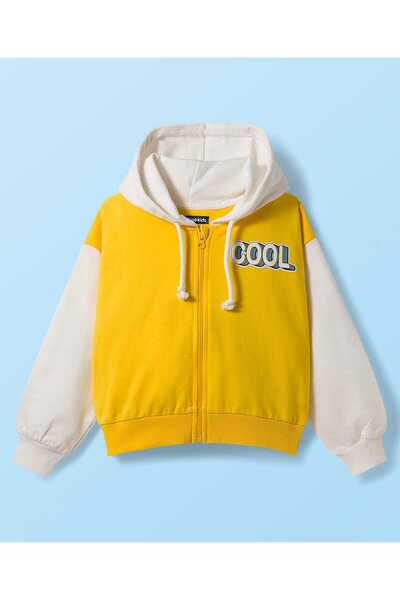 Pine kids Cotton Knit Full Sleeves Hooded Sweatjacket With Cool Text Print - ...