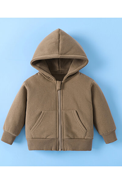 SAPS Solid Full Sleeves Hoodie - Brown