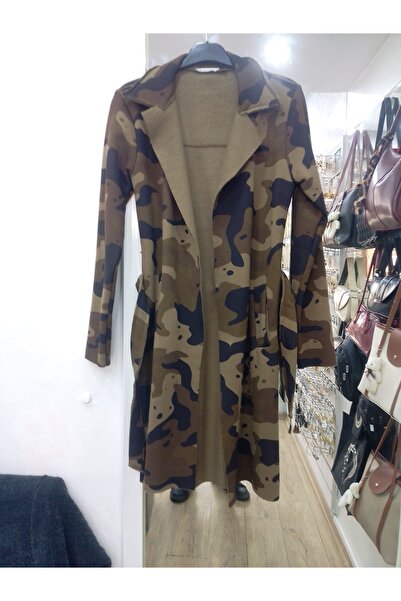 Exper Kamuflaj desenli uzun ceket