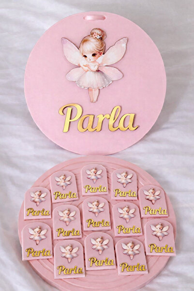 Güler Kaligrafi Bebek Odası Kapı Süsü Peri Kızı Tasarım 30 cm Kapı Süsü + 20 ...