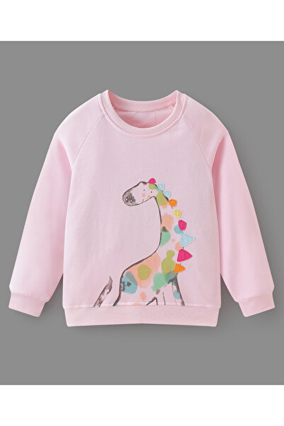 SAPS Sweatshirt with Giraffe Print - Pink