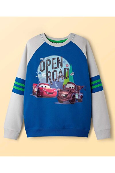 Pine Kids Disney Terry Knit Full Raglan Sleeves Sweatshirt with Cars Graphics...