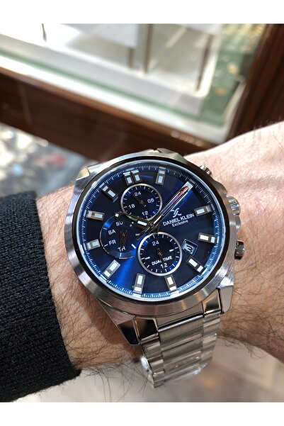 Daniel Klein Steel Calendar Day Display Waterproof Men's Wristwatch