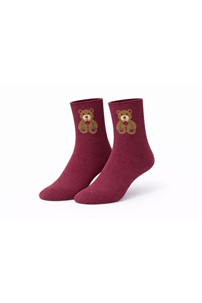 İpeksi Teddy Bear Patterned Seamless Cotton Combed Socks