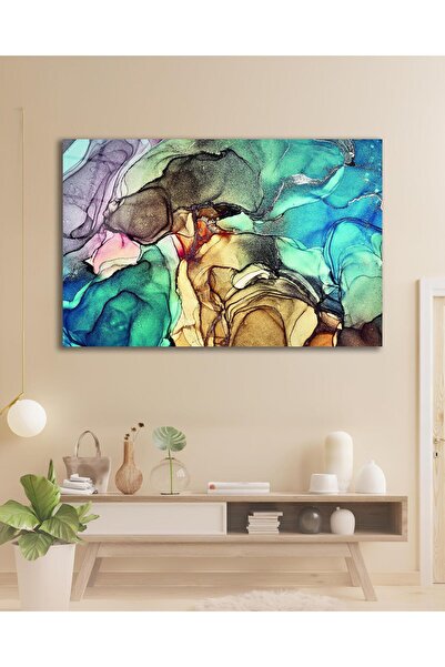 idealizbiz Αφηρημένη πολύχρωμη γυάλινη ζωγραφική, διακόσμηση τοίχου για το σπ...