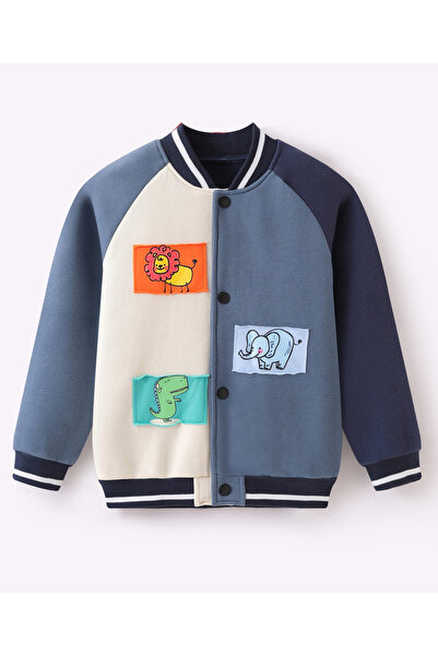 SAPS Jacket With Animal Patches - Blue