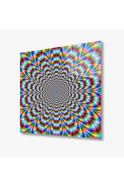 idealizbiz Tablou abstract din sticlă mobilă, sticlă temperată durabilă de 4 ...