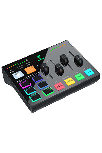 TONOR TX310 Gaming Audio Interface, RGB Audio Mixer with Professional Preampl...