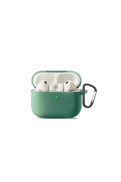 Gpack Airpods Pro 3 uyumlu Kılıf Mat Kancalı Silikon SF13 Yeşil