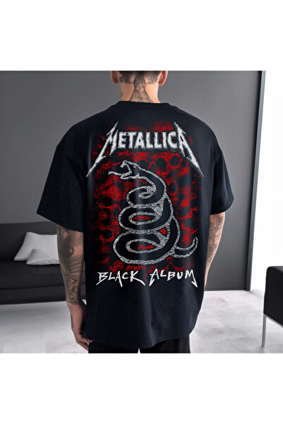 Kartier Tricou Negru Oversize Black Album Snake Version