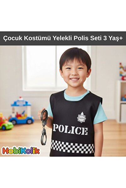 Hobikolik Çocuk Kostümü Yelekli Polis Seti 3 Yaş+