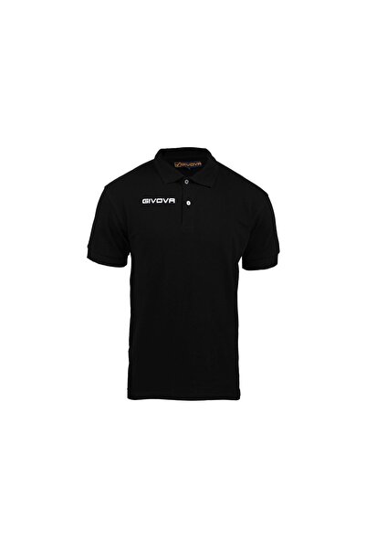 Givova Tricou polo bărbătesc de vară, negru, mărimea M
