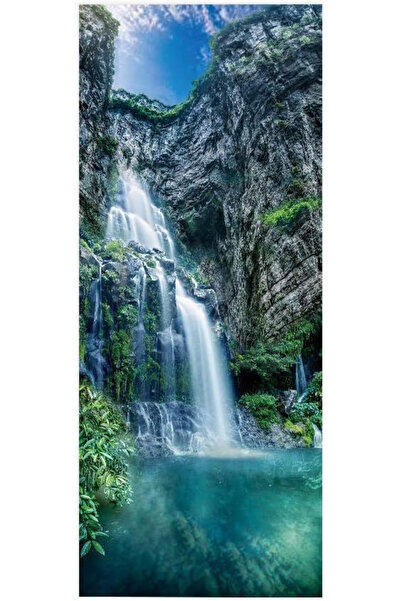 MaffStuff Decorative door sticker with 3D effect waterfall pattern on mountai...