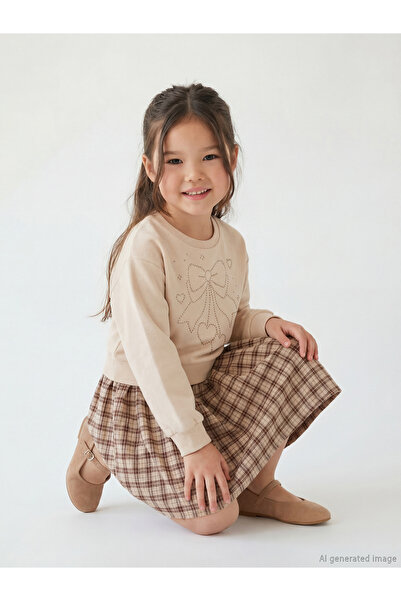 LC Waikiki Crew Neck Stone Girl's Dress
