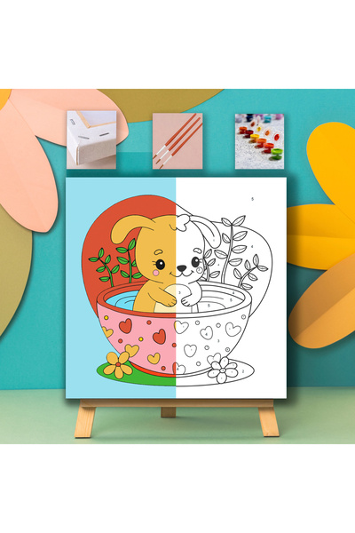 Carmen Çocuklar için Sayılarla Boyama Seti - Fincan Banyosu