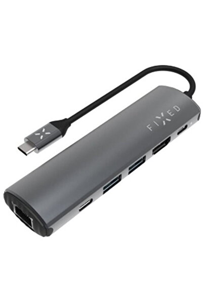 FIXED USB-C Hub to HDMI, RJ45, 2x USB-C, 2x USB-A, PD100W, 4K UHD, 1000Mb/s, ...