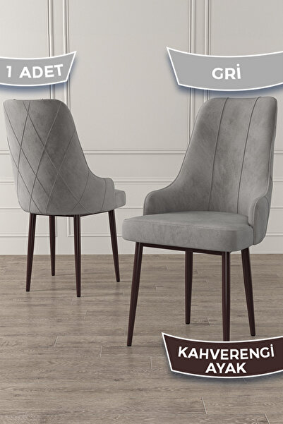 Canisa Trex Serisi 1 Adet 1.sınıf Babyface Kumaş Sandalye Kahve Metal Ayak