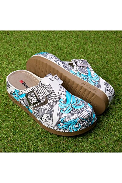 DR KLOMPA Women's Medical Clogs, 154504, With Flowers AA