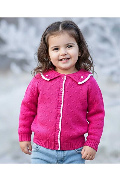 Babyhug Knit Full Sleeves Front Open Sweater with Inner Fur Lining & Collar D...