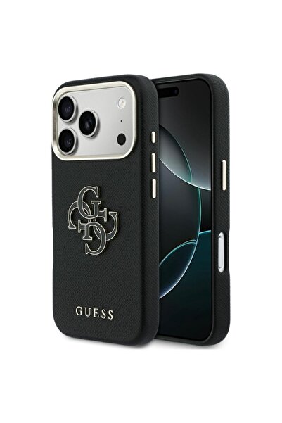 Guess Case for iPhone 17 Pro Max, Hardcase Resin Logo Slim Protection, Black