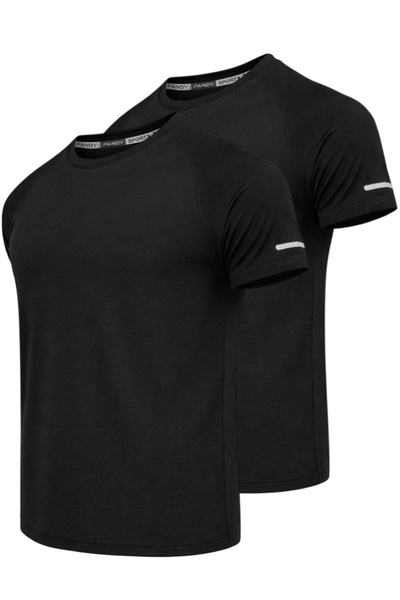 pandy 2-Pack of Athletic Technical Sports T-Shirts with Quick Dry Feature