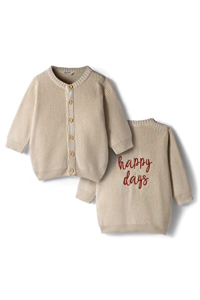 Bonfino 100% Cotton Knitted Full Sleeves Front Open Sweater with Embroidery i...