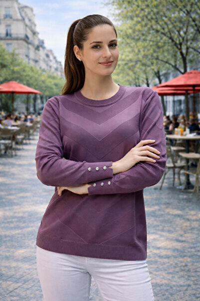 Stilmony سترة نسائية منقوشة بنمط متعرج من ميرسيريزد ستاندرد