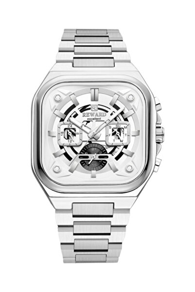 Excellent Erkek Kol Saati Quartz Kare Kasa Çelik Kordon Çok Fonksiyonlu