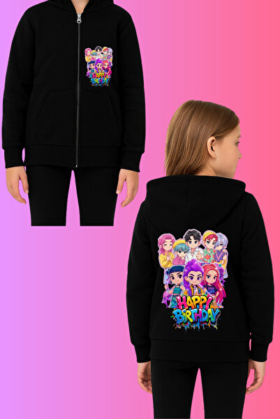 MECH BUTİK Hanorac cardigan cu fermoar, imprimat cu design K-Pop Demon Hunter...