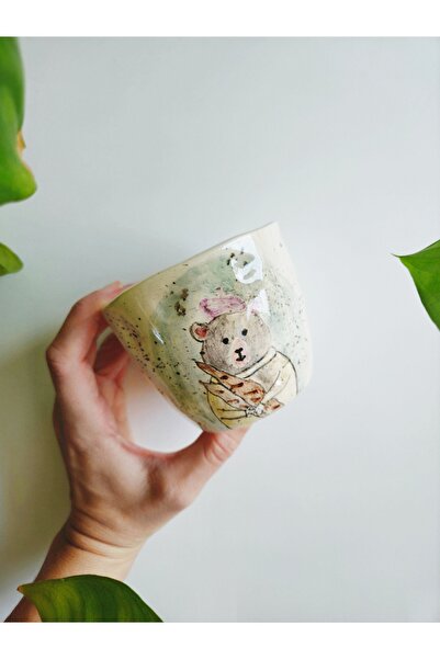 WEBBMODA Handmade Custom Drawing Bear Mug