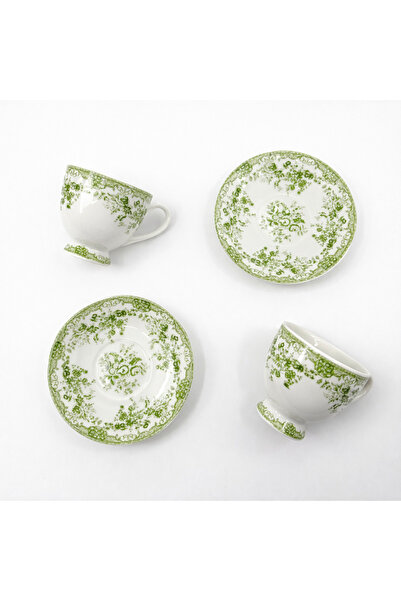 Karma Home Vintage Blue Toi Patterned 2-Piece Coffee Cup Set – Porcelain Cup ...