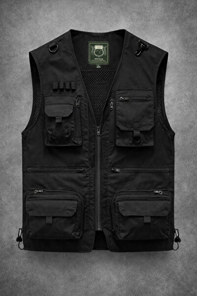 REMA STİL Balıkçı Yeleği Nefes Alabilen Naylon Kargo Yelek Ceket Çoklu Cep De...