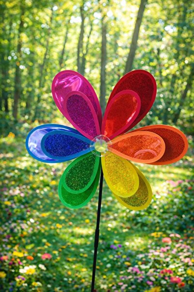 Umut's Büyük Boy Rüzgar Gülü - Rüzgar Gülü Mat ve canlı renkli Bahçe Balkon süsü