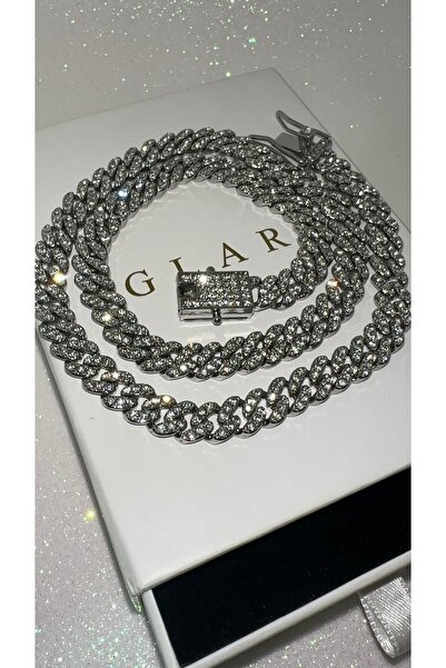 GLARE JEWELRY CO Monaco Chain Modeli Taşlı Lüks Gurmet Kolye (4 yıl garantili...