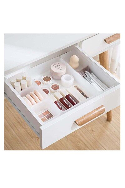 Arabest 5pcs transparent drawer finishing set, desk drawer with non-slip sili...
