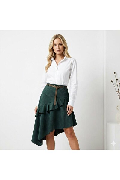 MAXORA SHOP Asymmetric skirt with braided buckle
