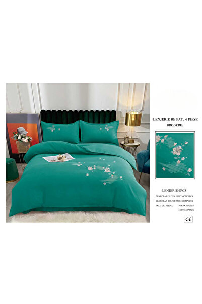 Set Lenjerie de pat premium – 6 piese, broderie fină