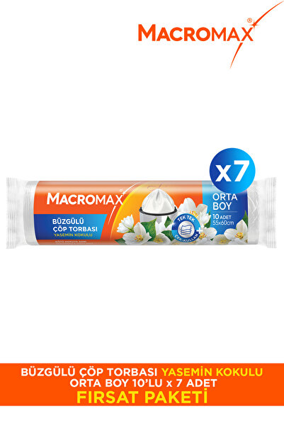 MACROMAX Drawstring Garbage Bag Medium Size Jasmine Scented 10Pcs X7