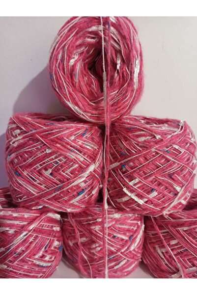 İPEK YÜN İPLİK DÜNYASI Moher Knitting Yarn Twisted (Roz) Stripe Butterfly (Al...